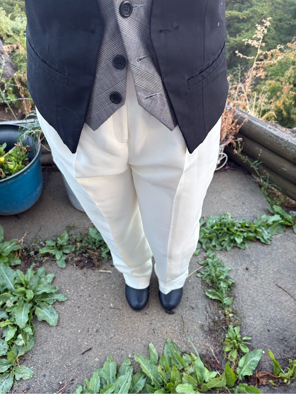 Ladies Cream Trousers High waisted